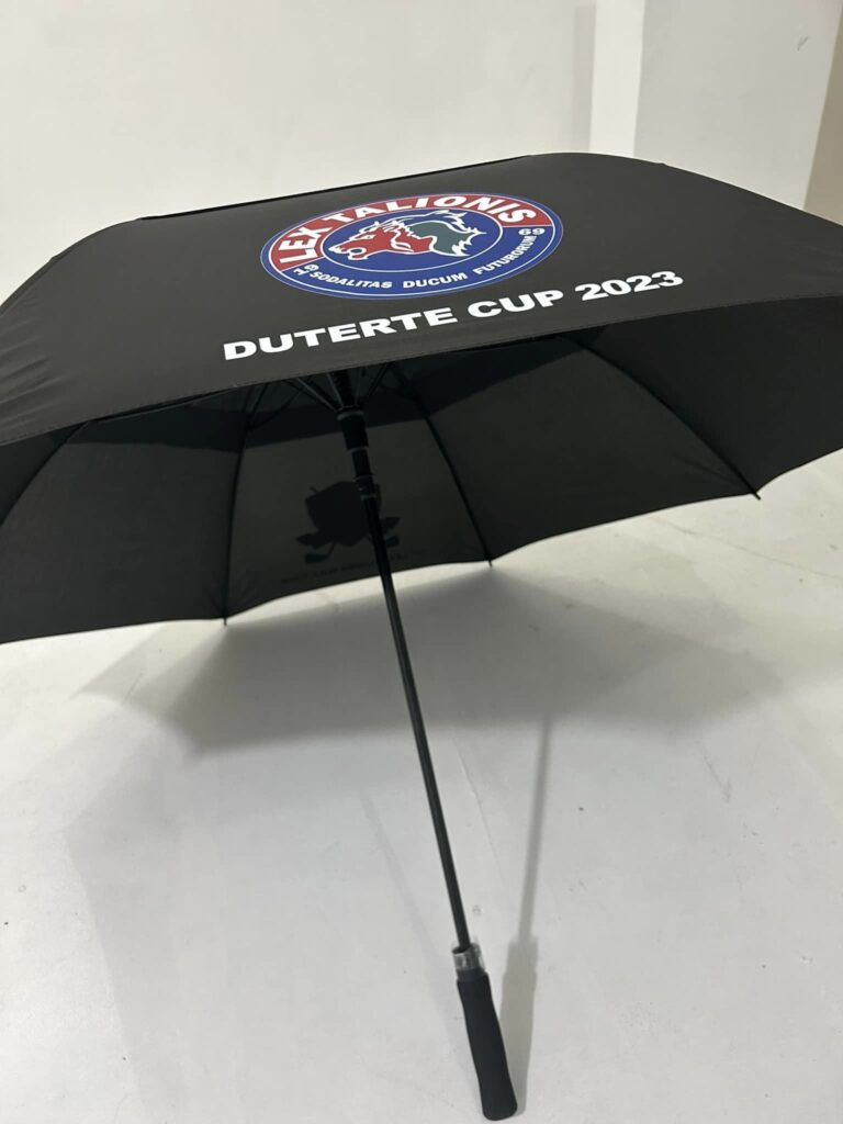 duterte cup black twin canopy golf umbrella corporate giveaways